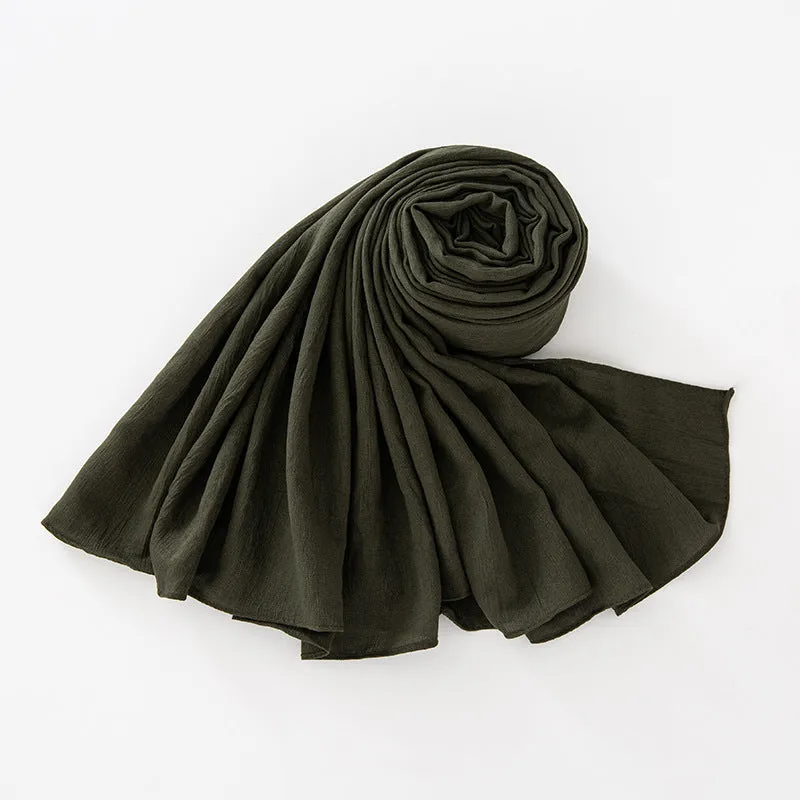 JSA167   Micro elastic crepe cotton blend rayon scarf sold 37 colors across Europe and the United