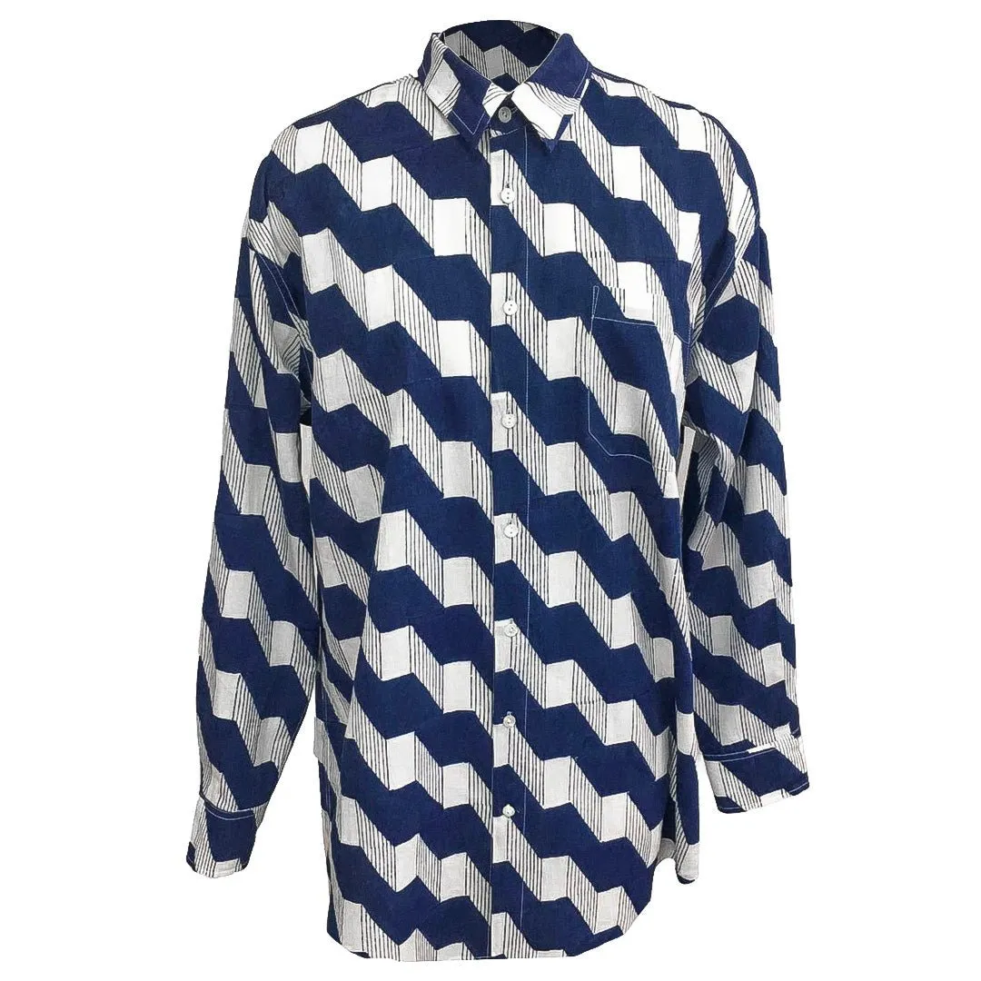 Kate Austin Designs Claude Shirt (Navy Zigzag)