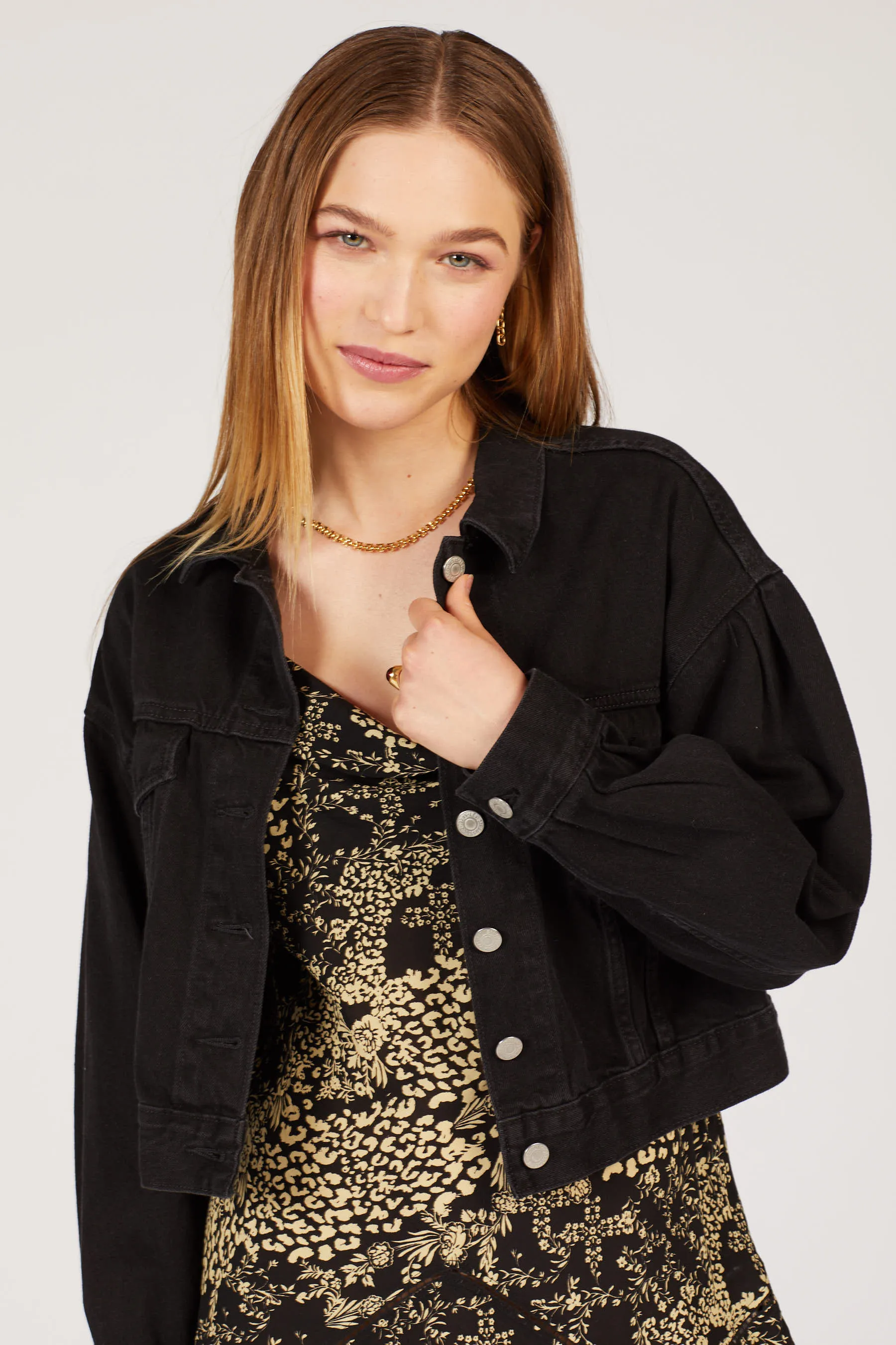 Lady Di Pleat Trucker Jacket