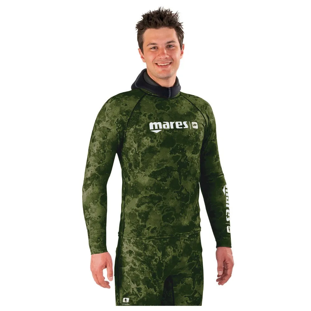 Mares Camo Green Rash Guard Top With Chest Pad