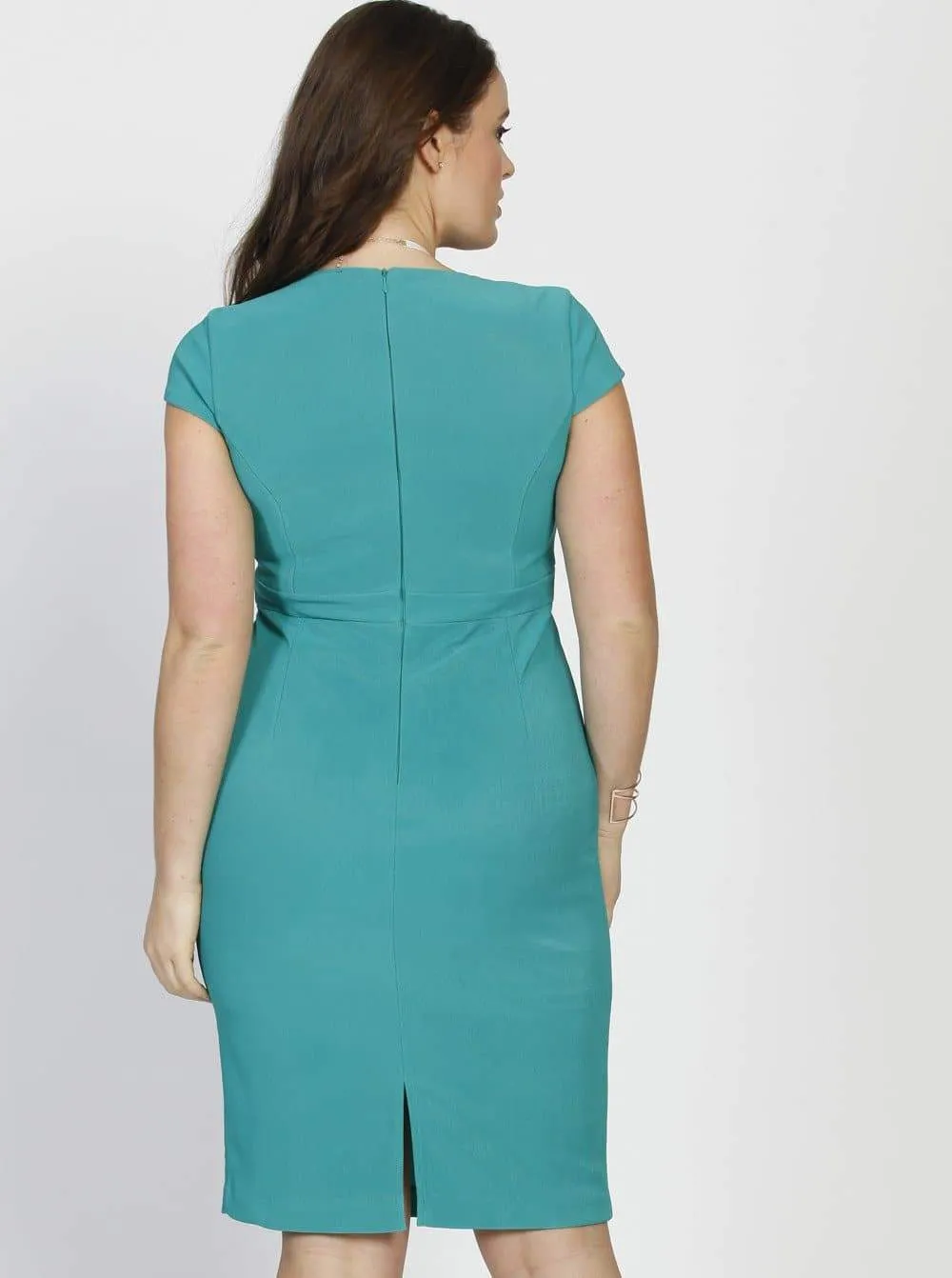 Maternity Zipper Nursing Party Dress with Zipper Opening - Jade Green