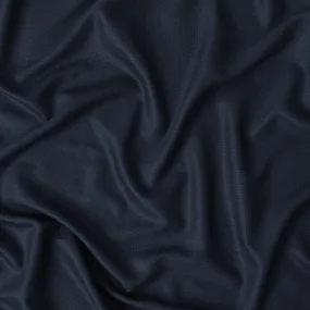 Navy blue English super 120's fine merino wool suiting fabric in self design