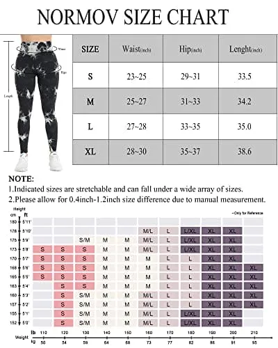 NORMOV Butt Lifting Workout Leggings for Women,Seamless High Waist Gym Yoga Pants Dye Black