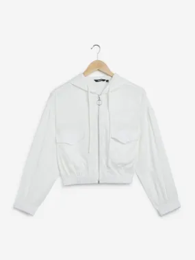 Nuon White Katz Cropped Jacket