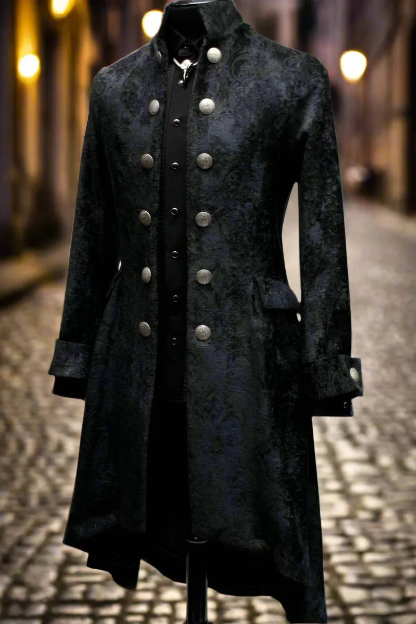 ORDER OF THE DRAGON COAT - BLACK VELVET BROCADE