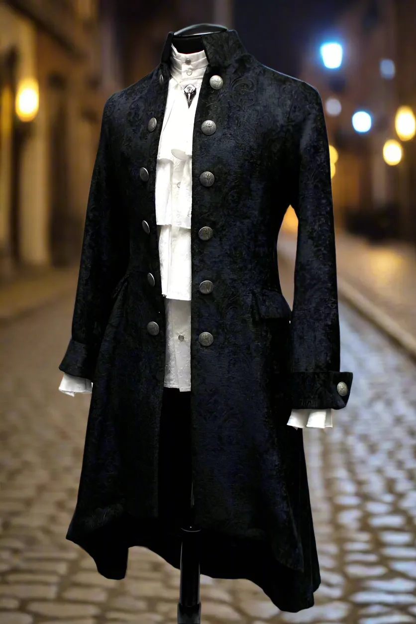 ORDER OF THE DRAGON COAT - BLACK VELVET BROCADE