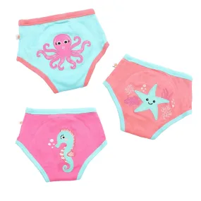 Organic Cotton 3 Piece Potty Training Pants - Girls Ocean Gals