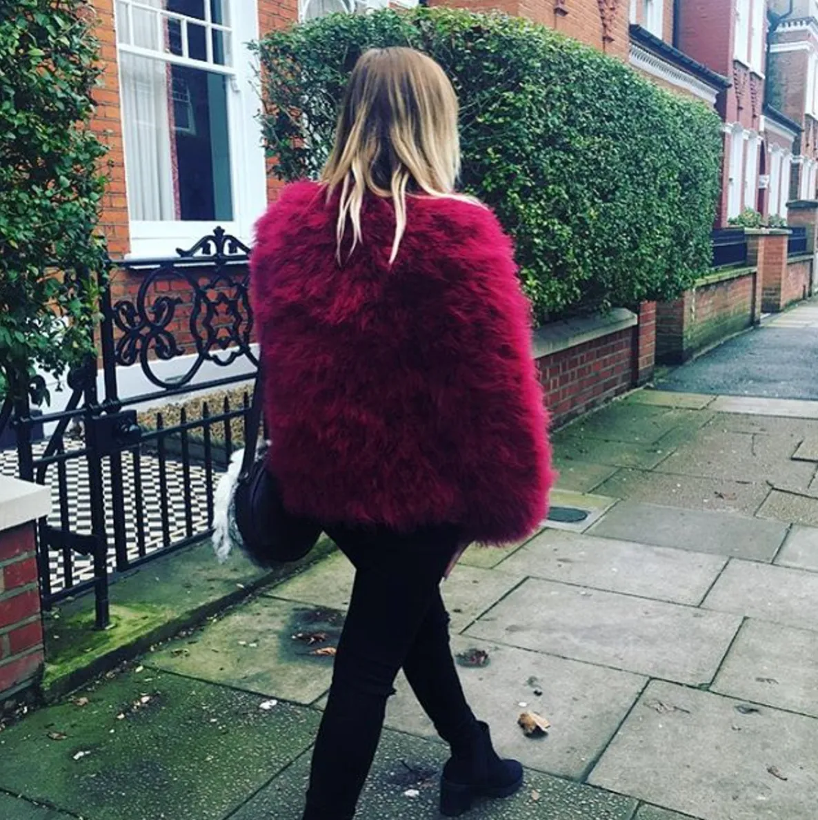 Ostrich Feather Jacket - Red Wine