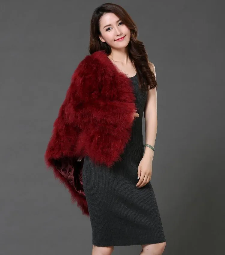 Ostrich Feather Jacket - Red Wine