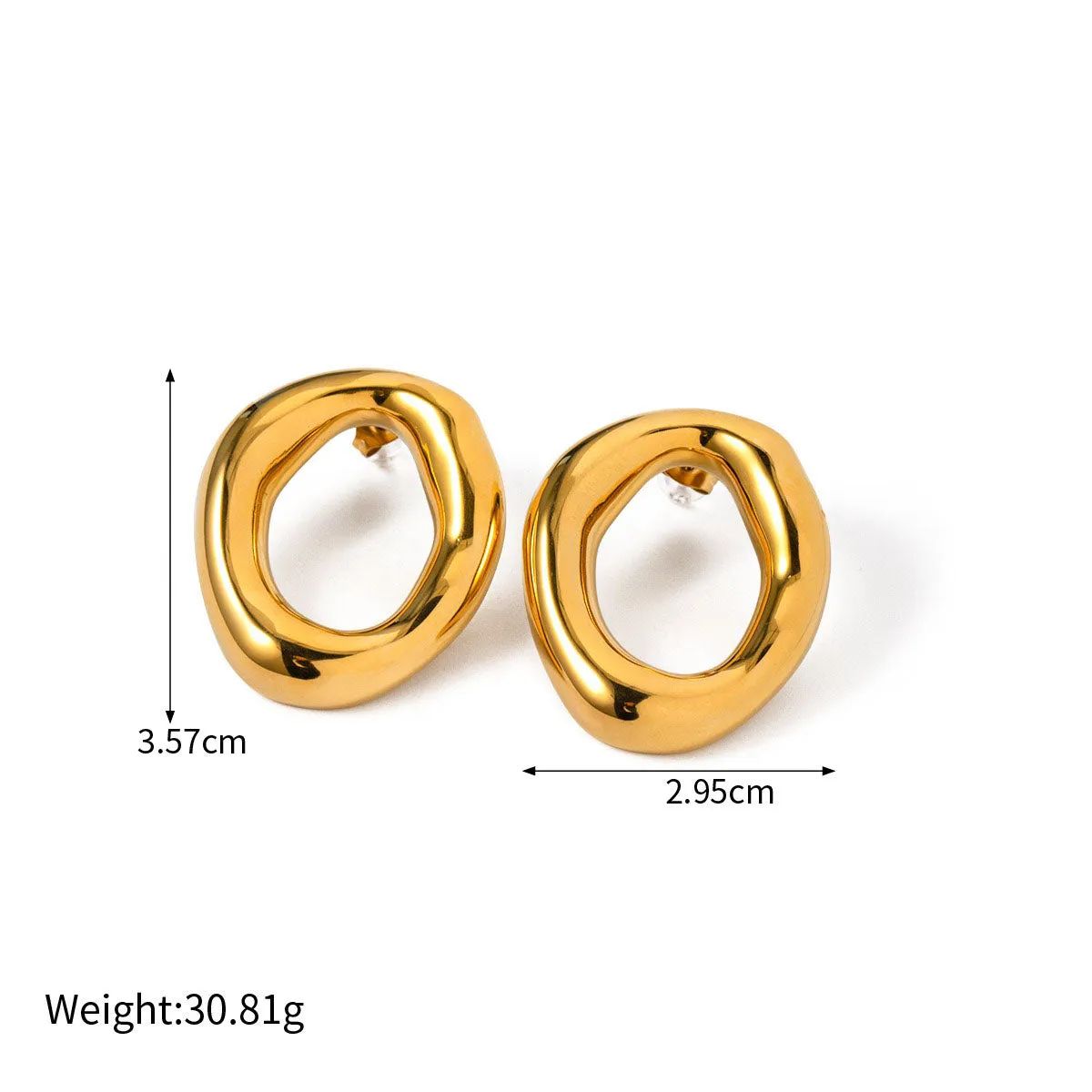 Oval Hollow Earrings