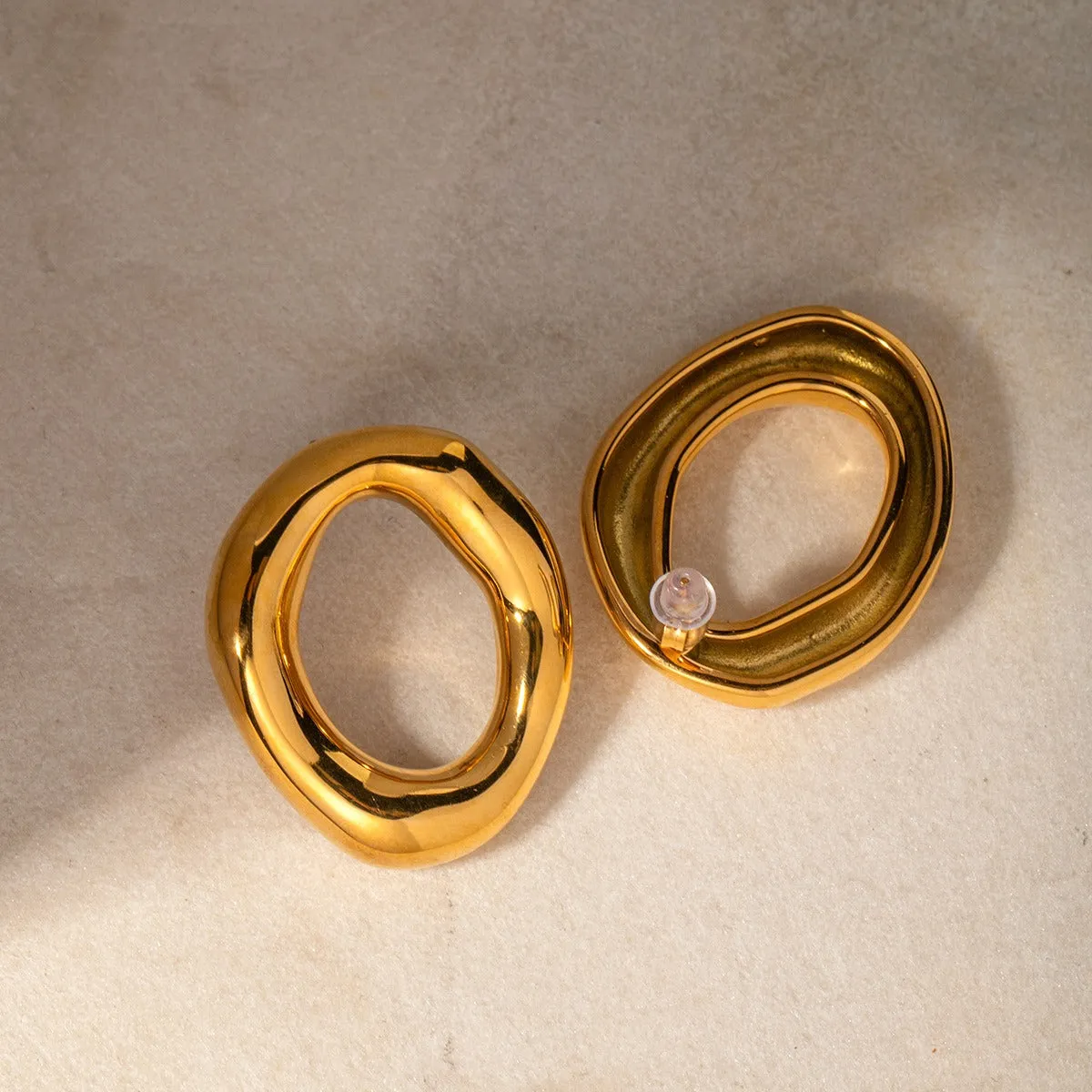 Oval Hollow Earrings