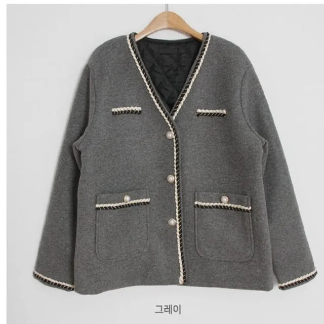 Oversize Fashion Cashmere Warm Woolen Overcoat Women Trench #2205