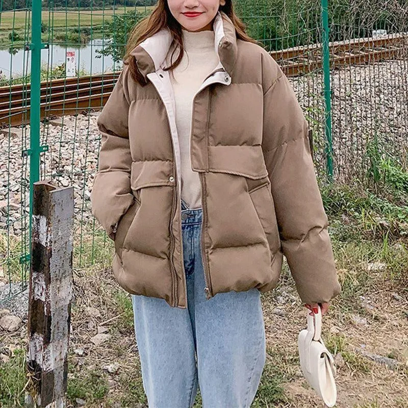 Oversized Quilted Winter Puffer Thick Warm Padded Puff Parka Jacket