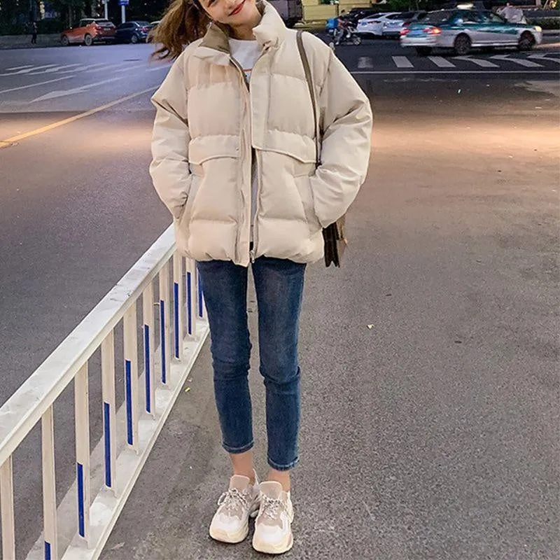 Oversized Quilted Winter Puffer Thick Warm Padded Puff Parka Jacket