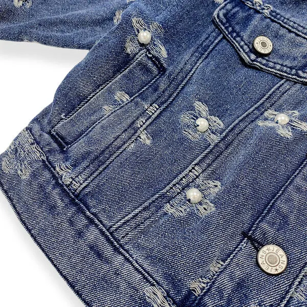 Pearl Flower Denim Jacket