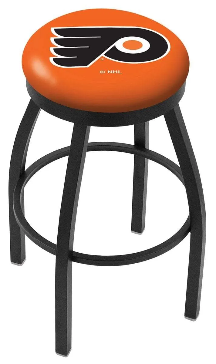 Philadelphia Flyers HBS Black Swivel Bar Stool with Orange Cushion