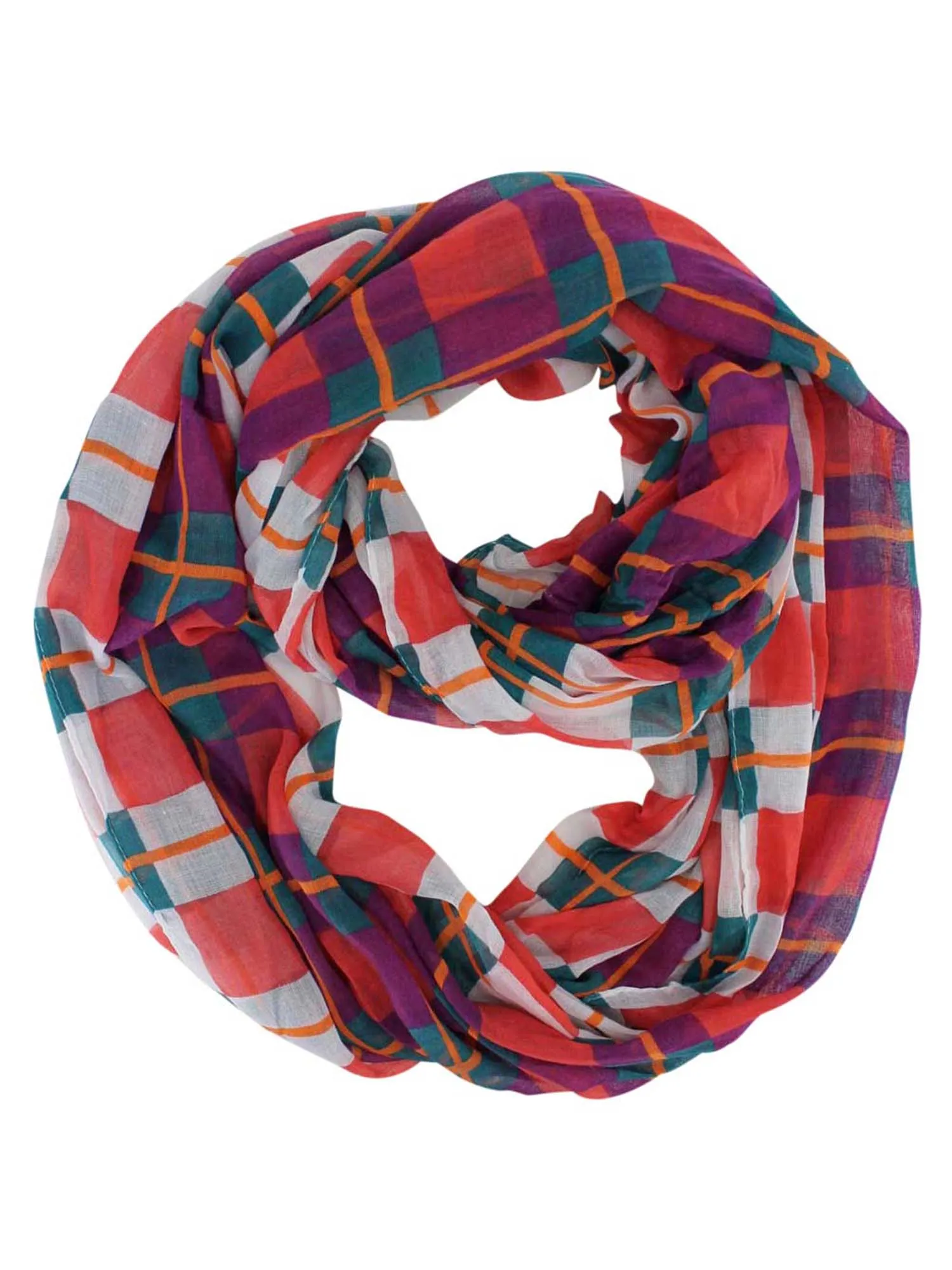 Plaid Print Infinity Scarf