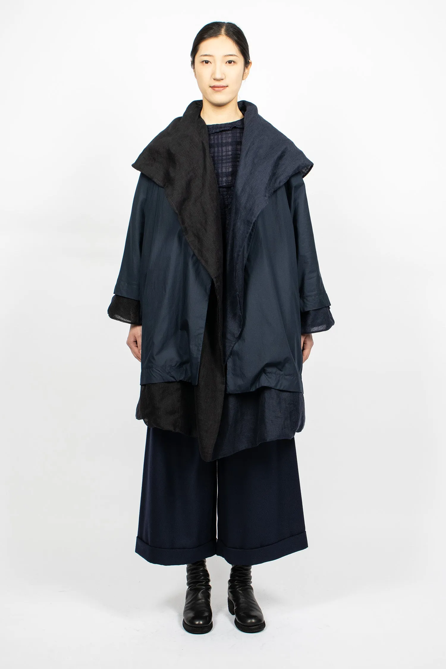 Poppy Reversible Coat Navy Blue