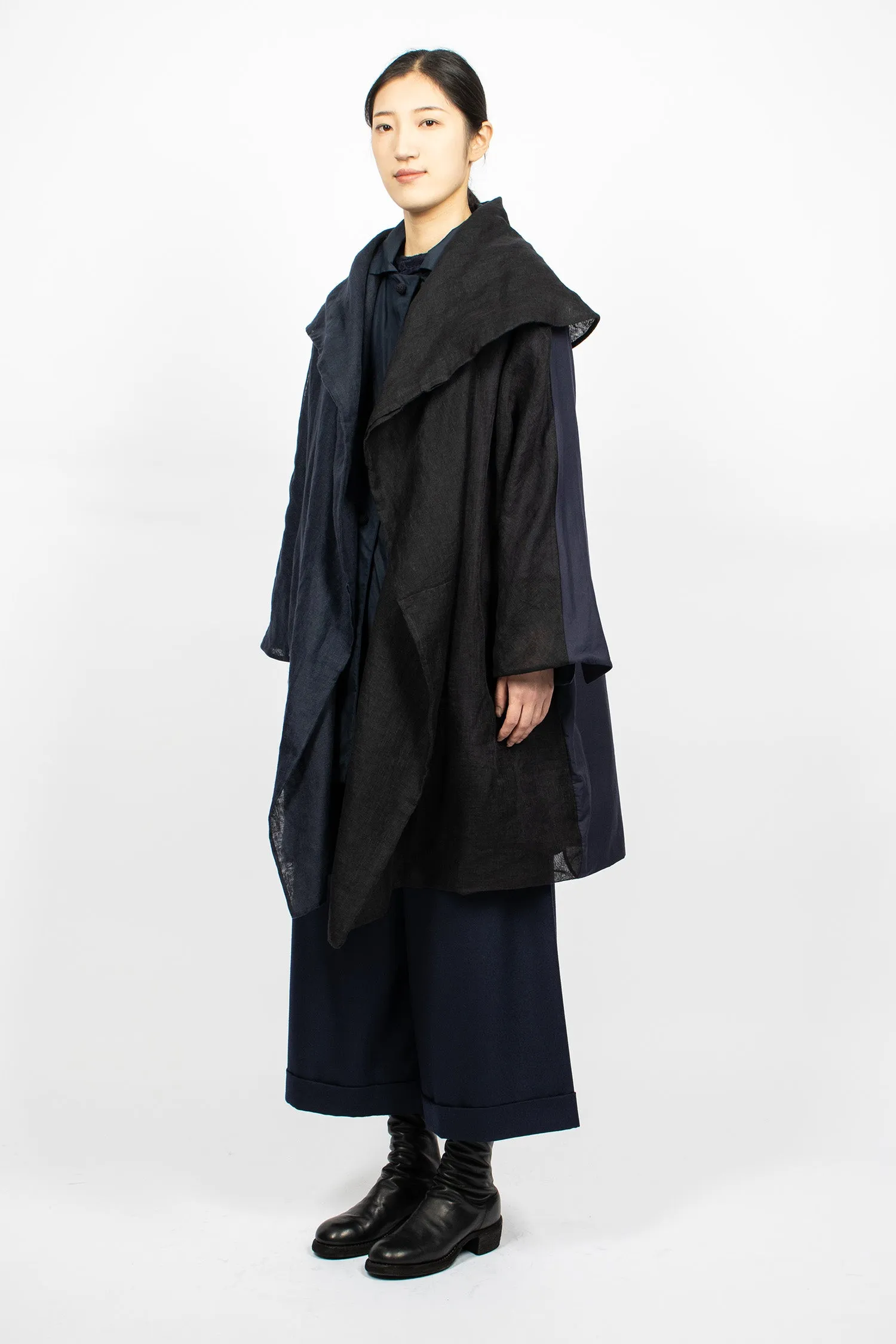 Poppy Reversible Coat Navy Blue