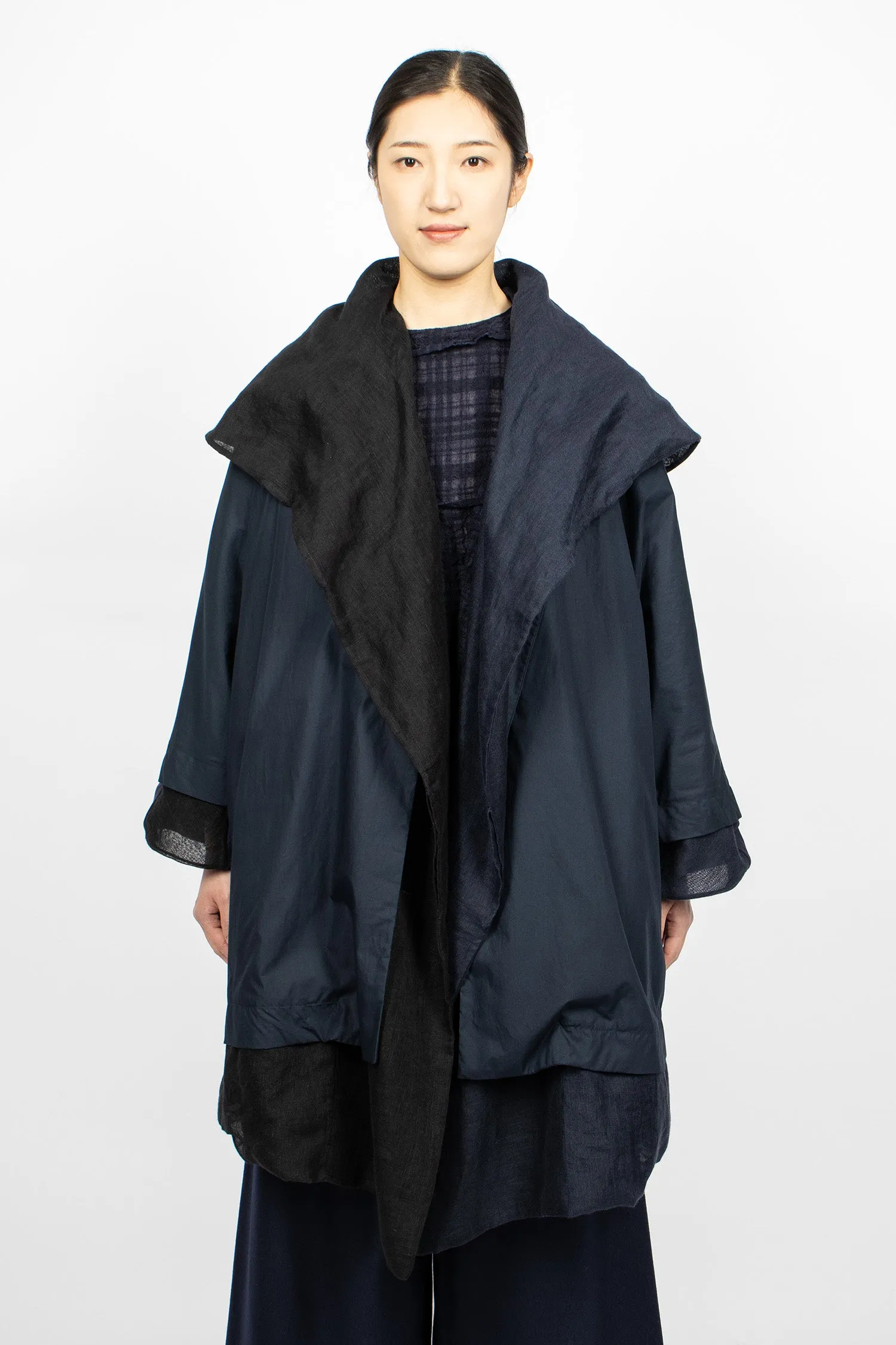 Poppy Reversible Coat Navy Blue