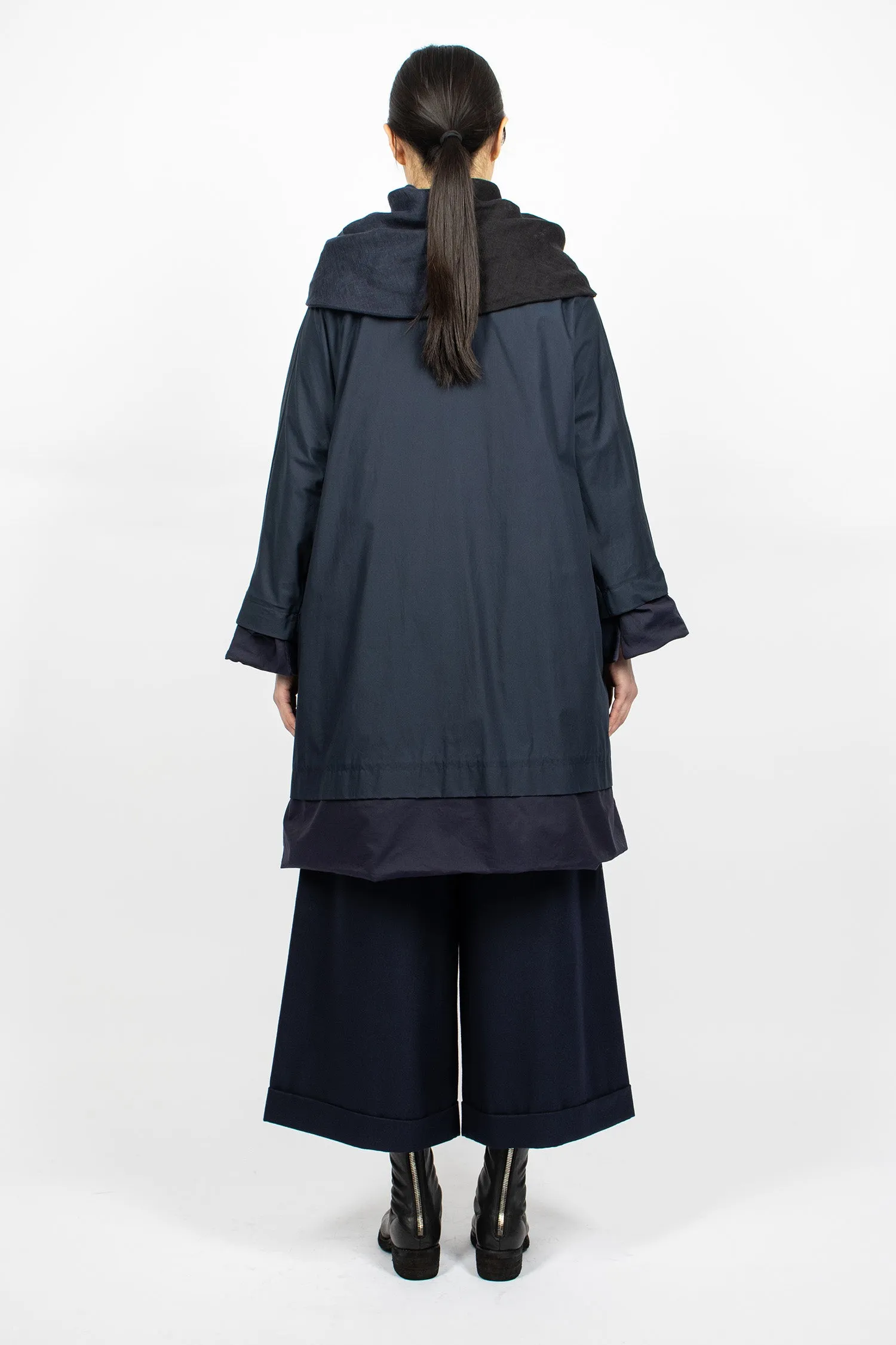 Poppy Reversible Coat Navy Blue