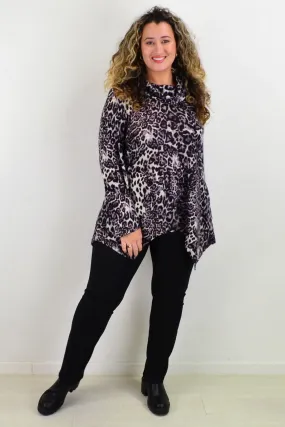 Purple Snow Leopard Tunic Top