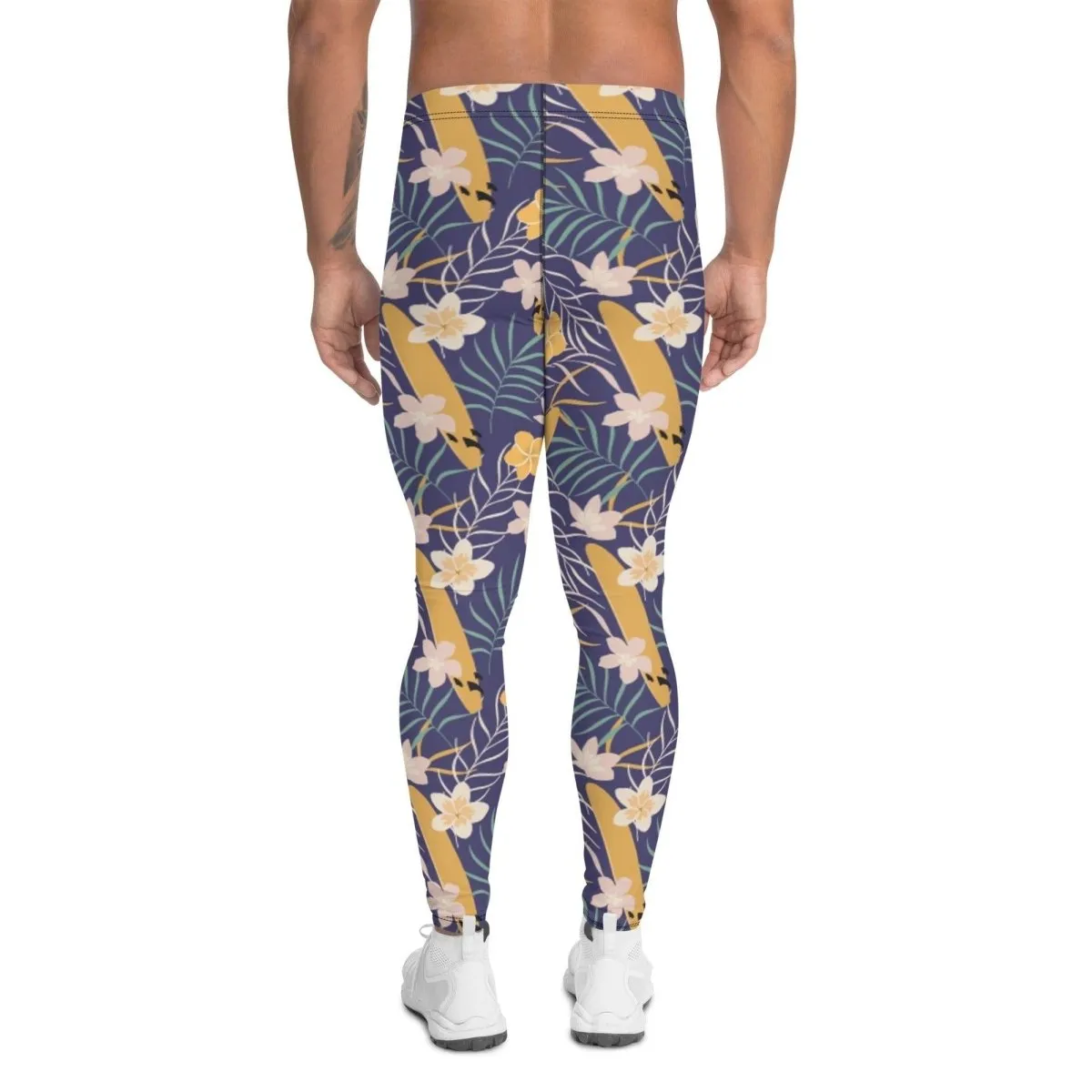 Purple Tropical Flower Men's Leggings