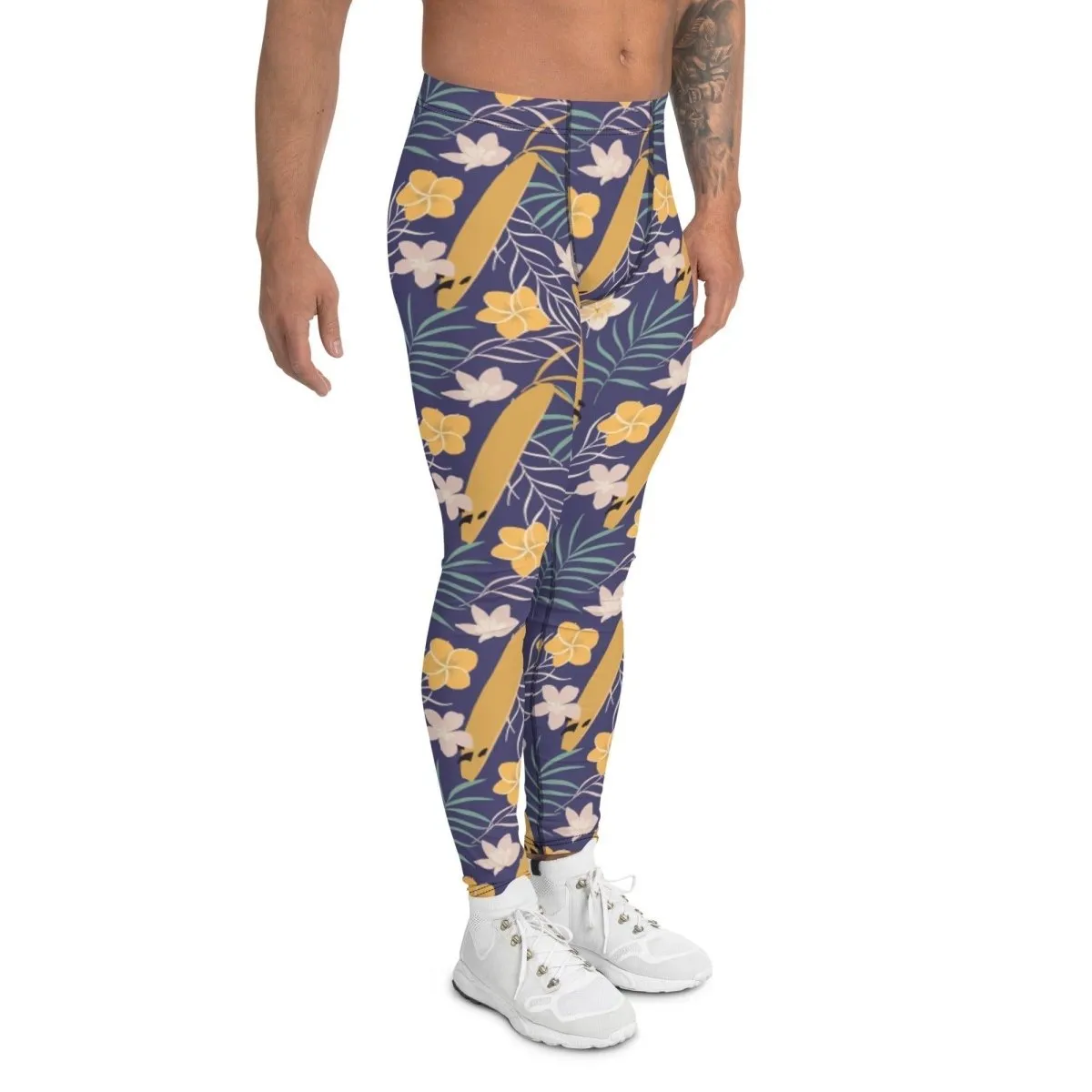 Purple Tropical Flower Men's Leggings