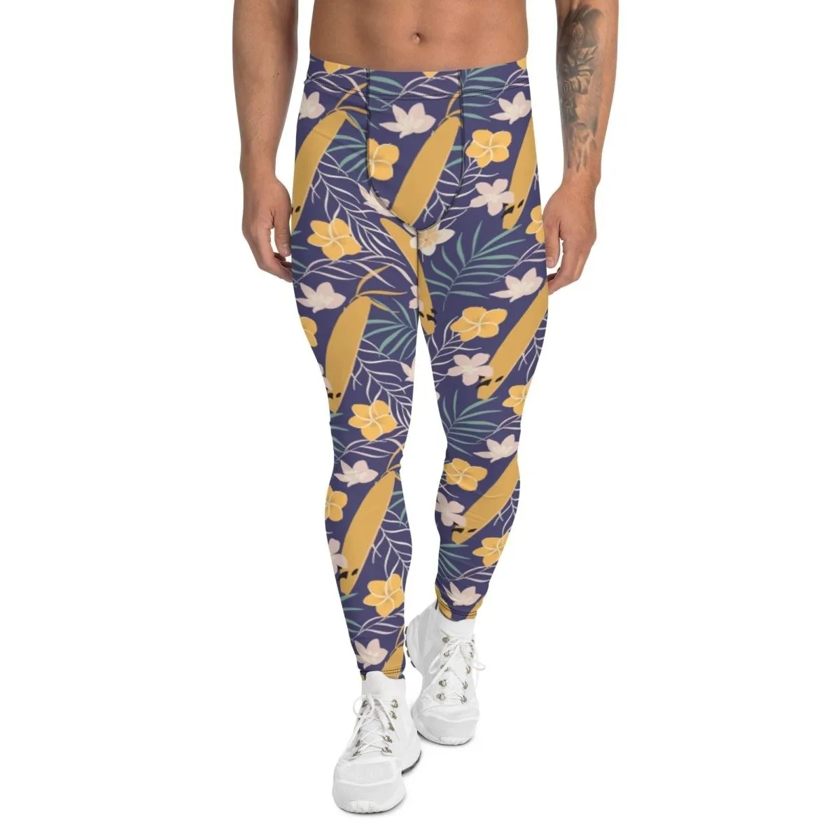 Purple Tropical Flower Men's Leggings