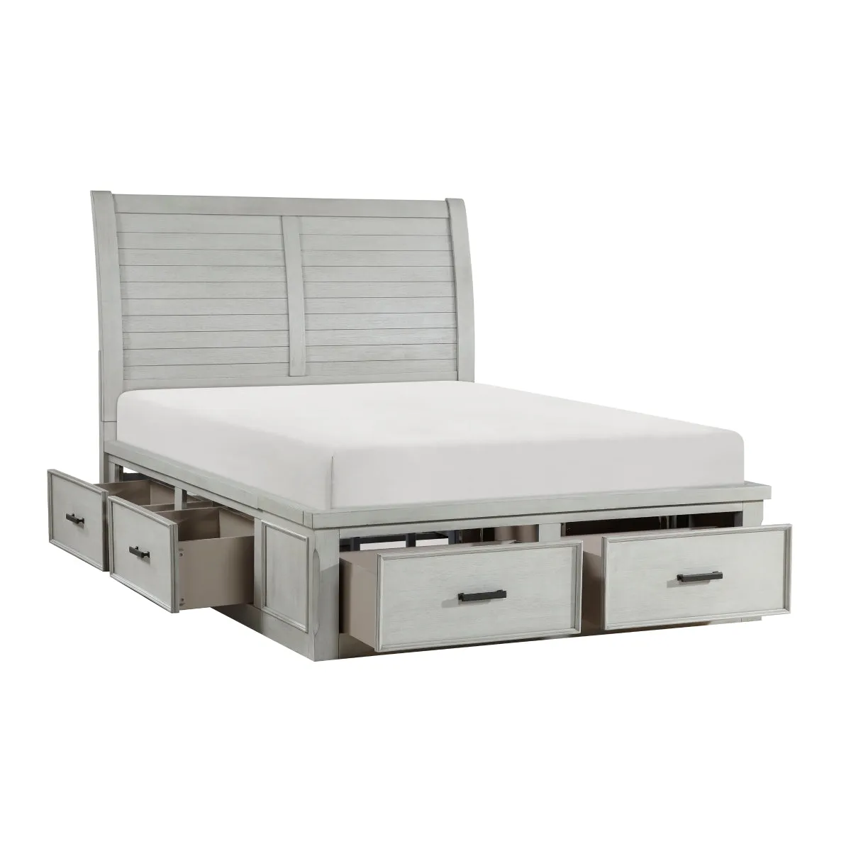 Queen Platform Bed with Footboard Storage - Made in Vietnam