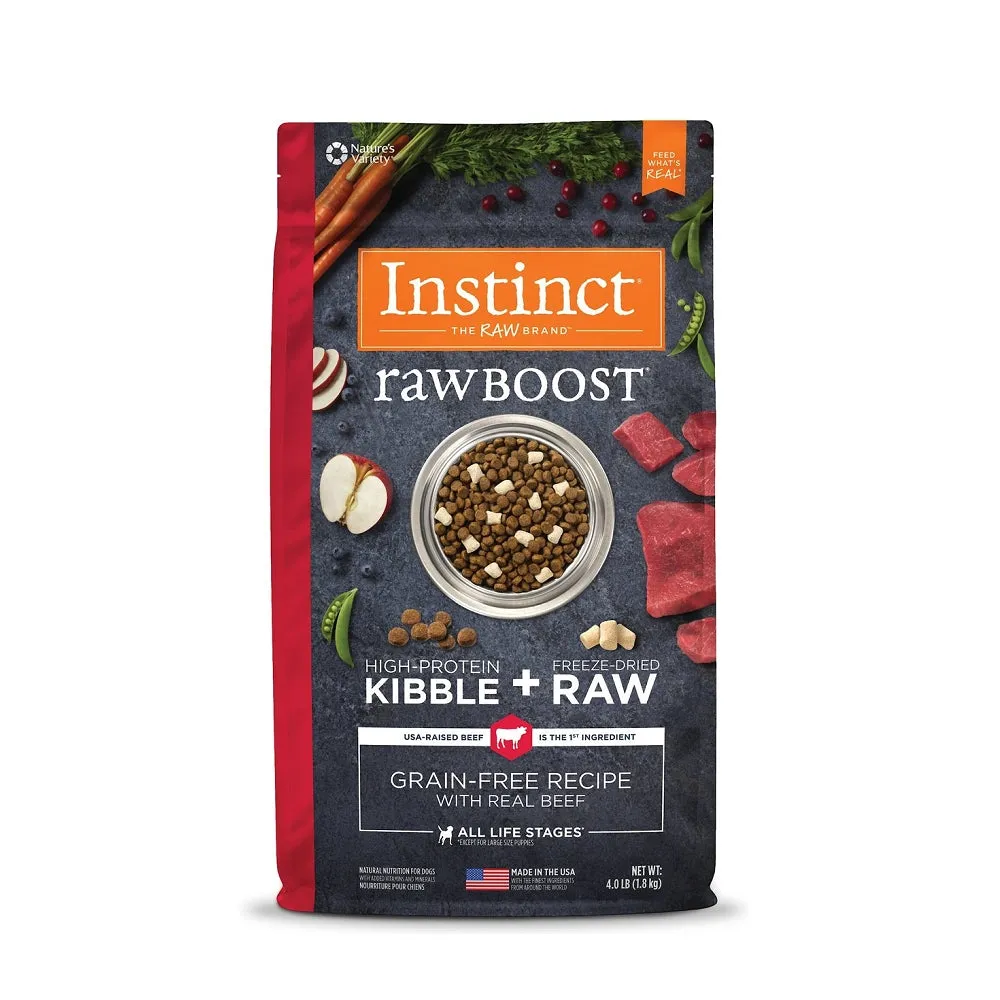 Raw Boost Grain-Free Kibble   Raw Dog Dry Food - Beef