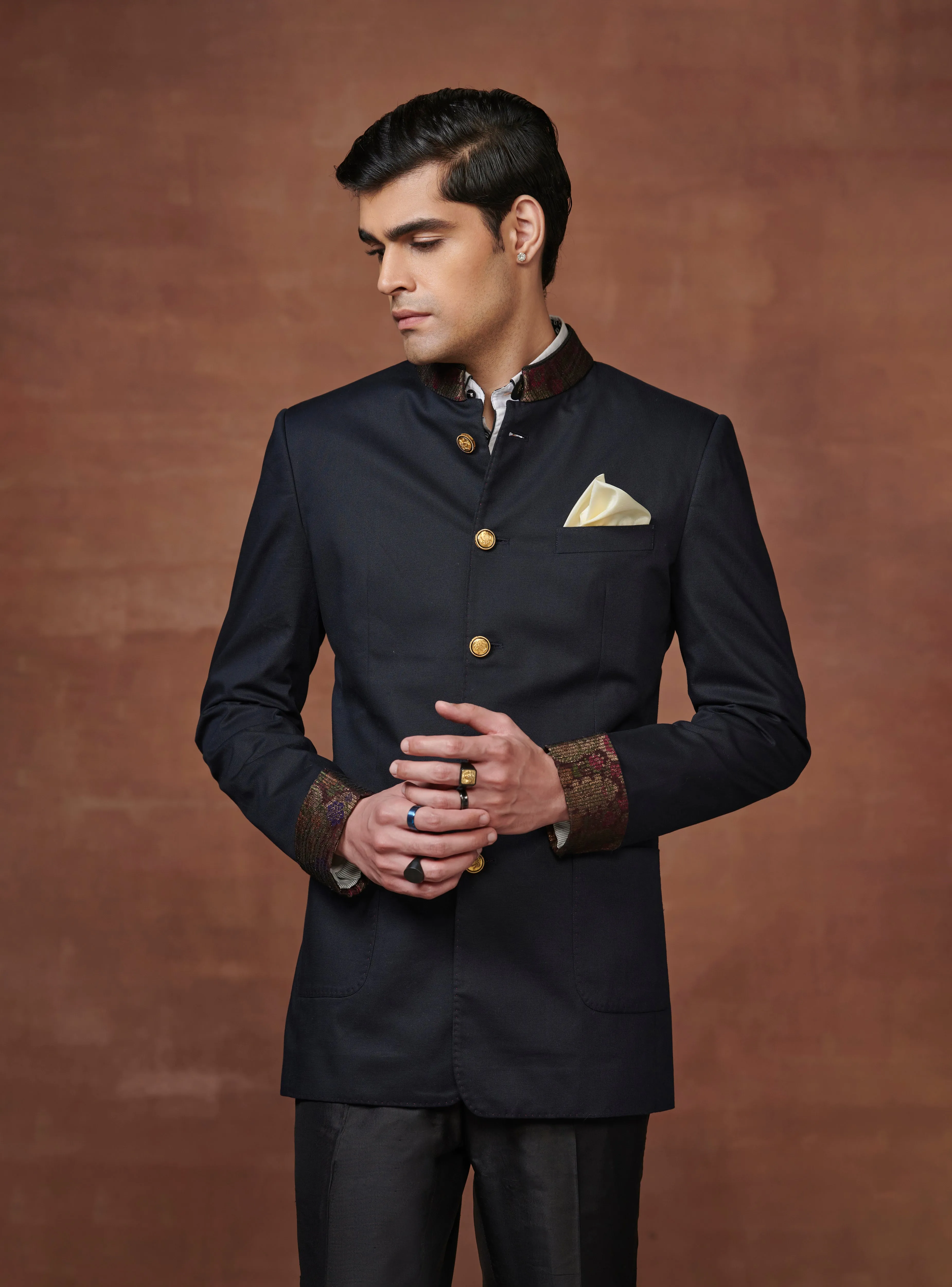 REGAL NOIR BANDHGALA THE EPITOME OF BESPOKE ELEGANCE