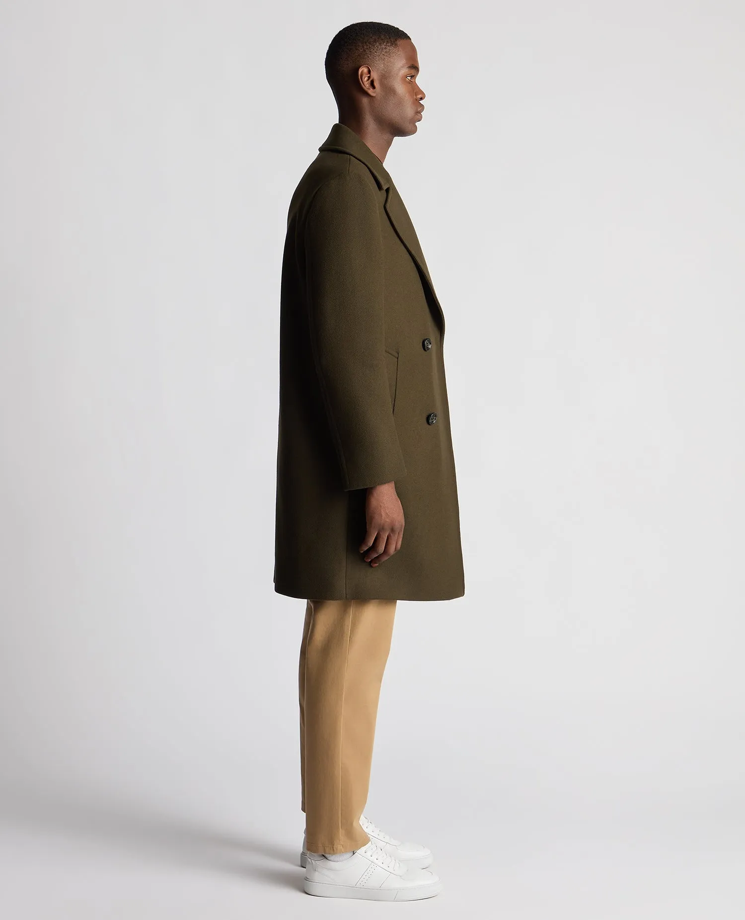 Relaxed Fit Double Breasted Overcoat