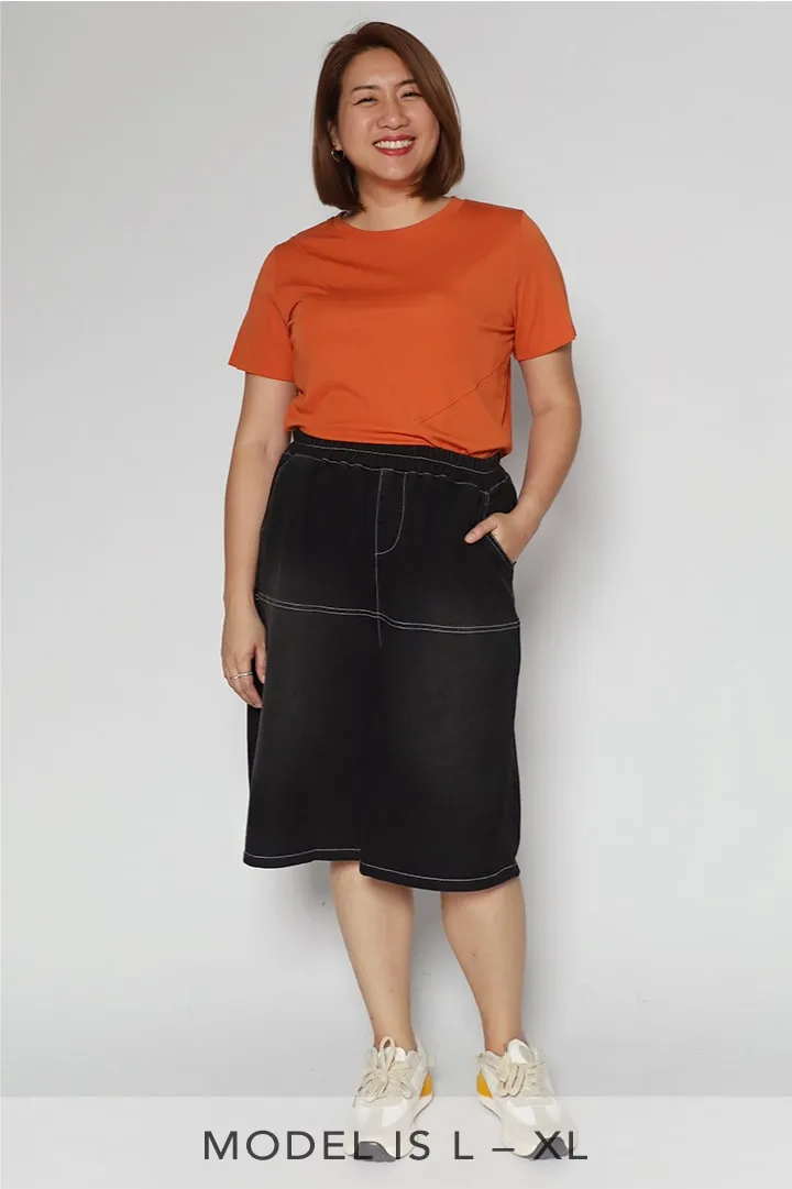 Rex Denim Culottes in Black