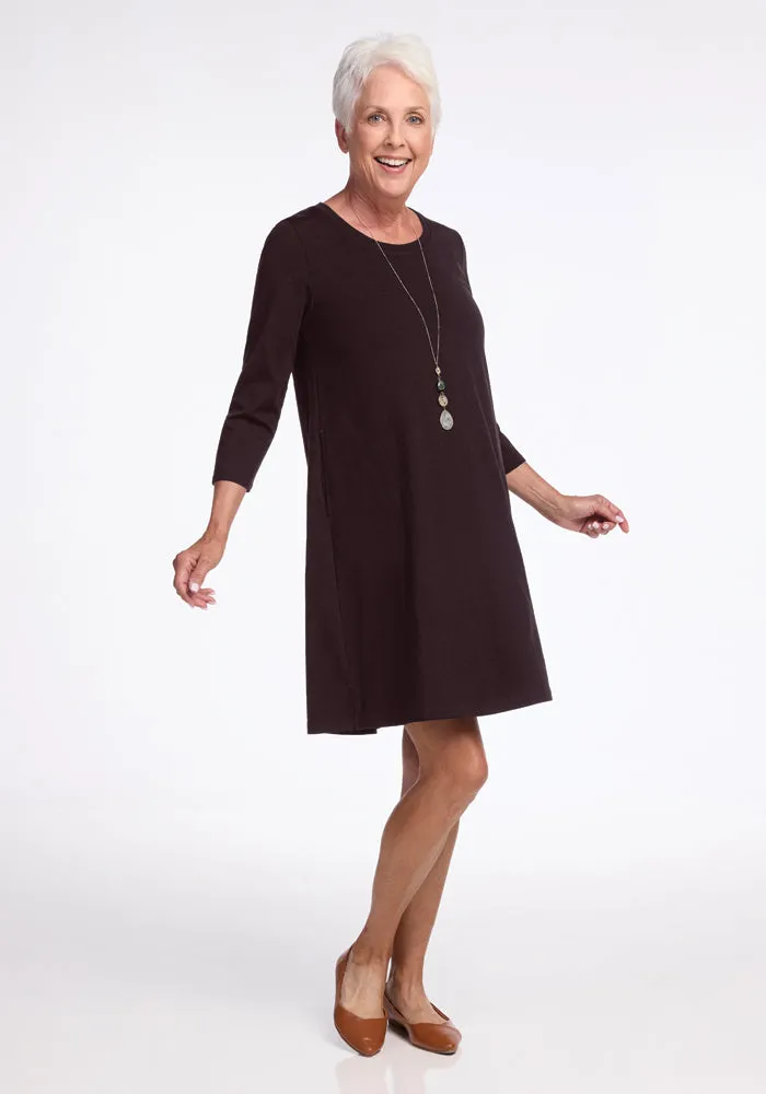 Rissa A Line Dress • Final Sale Deals! - French Roast