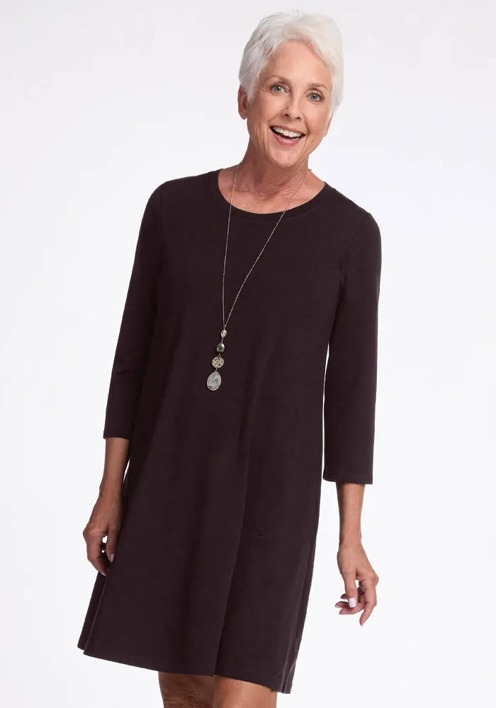 Rissa A Line Dress • Final Sale Deals! - French Roast