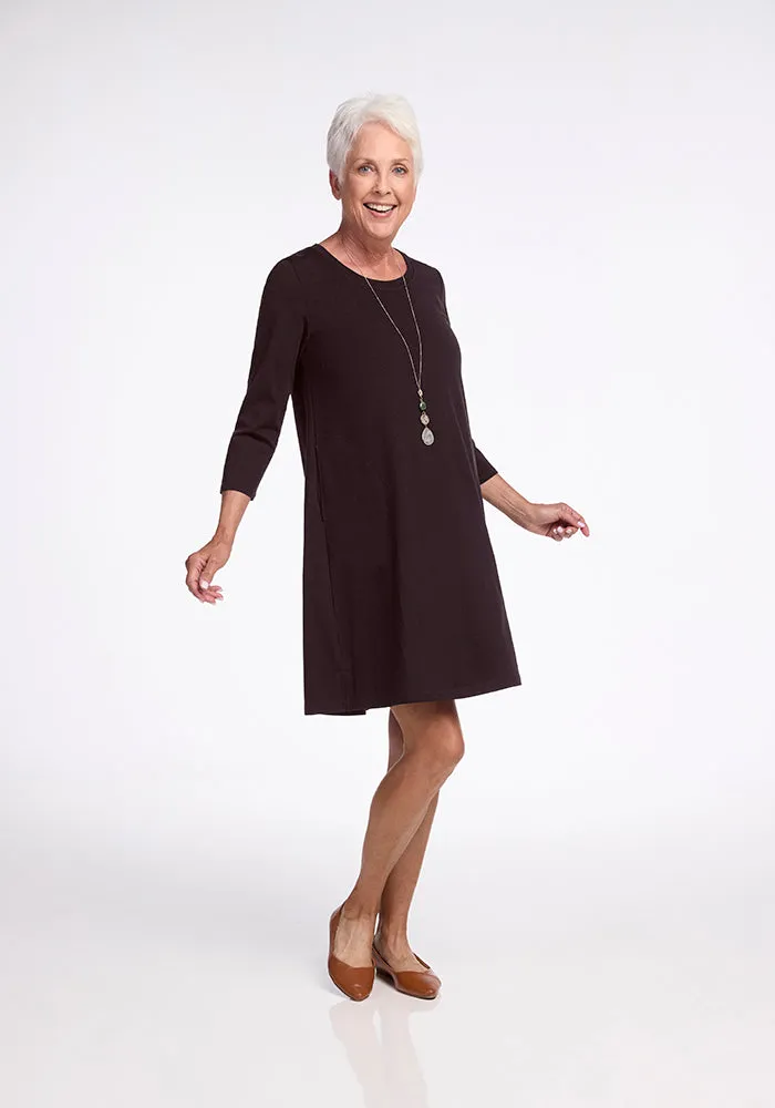 Rissa A Line Dress • Final Sale Deals! - French Roast