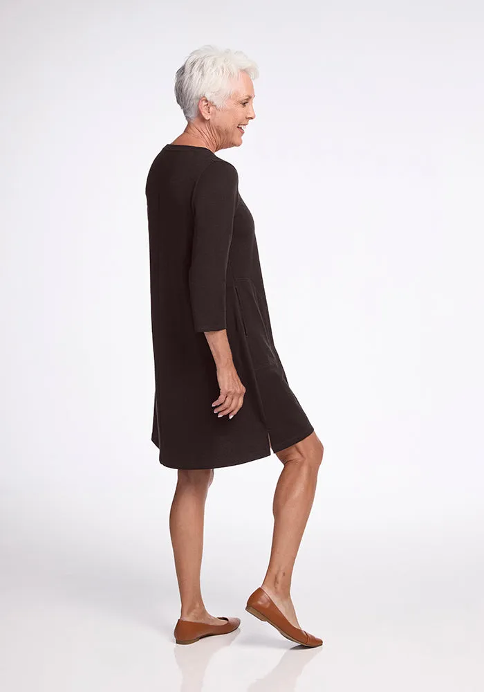 Rissa A Line Dress • Final Sale Deals! - French Roast