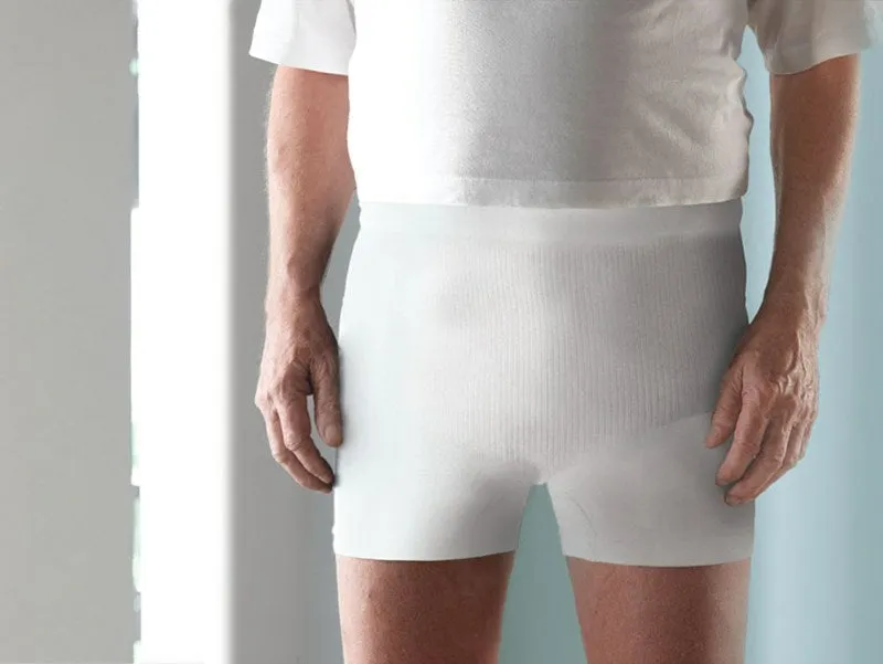 Salts BOXWML Simplicity Stoma Support Wear Unisex Boxer Short - Medium/Large (34/36/38") / White