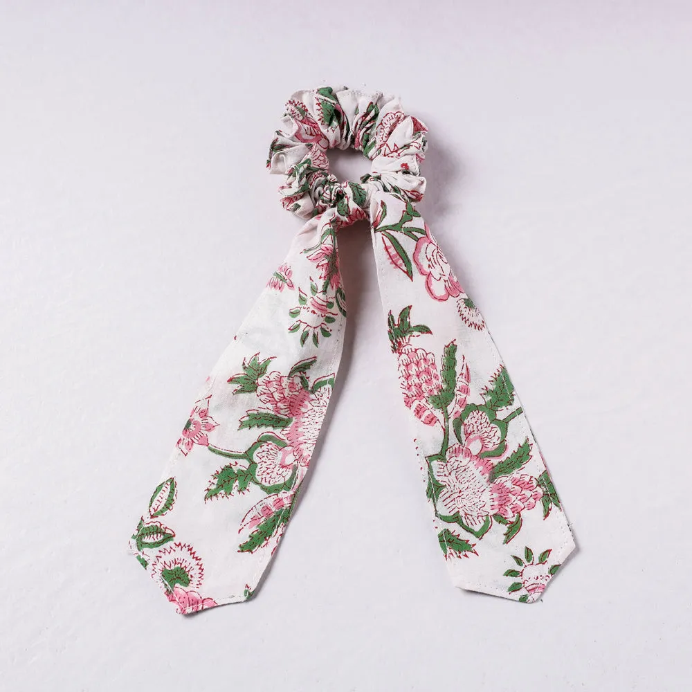 Sanganeri Print Cotton Elastic Hair Band/Scrunchie Tie