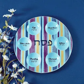 Seder Plate, "joseph’s Coat", Ceramic, 12”, Color Box