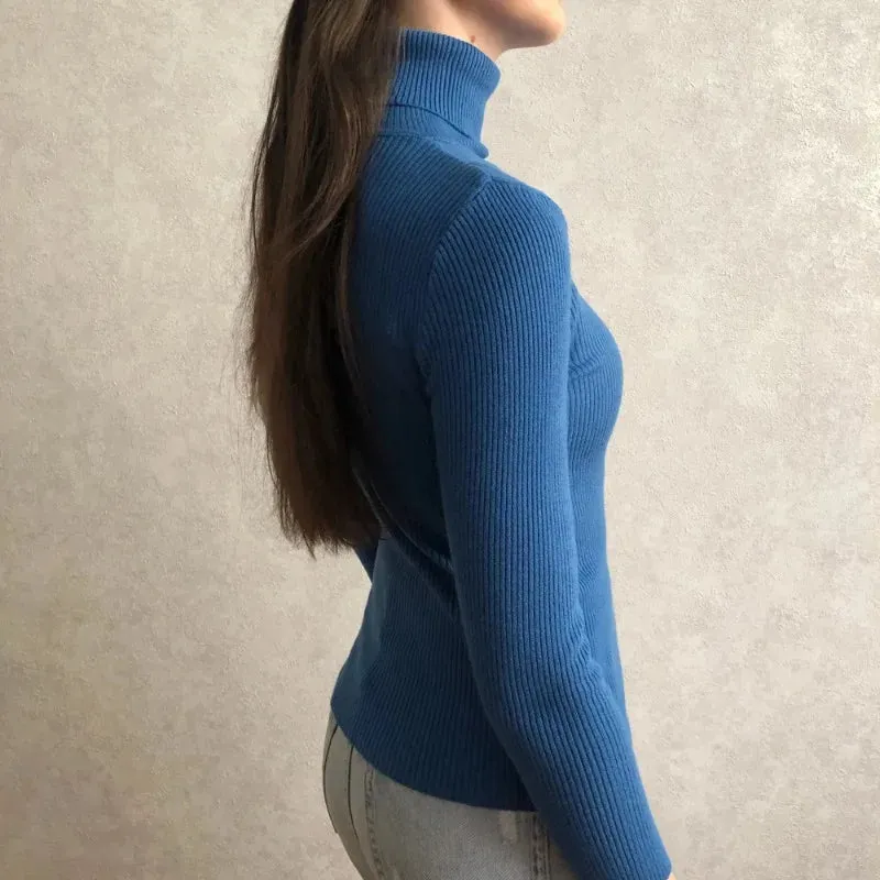 Slimline Turtleneck Knitted Top