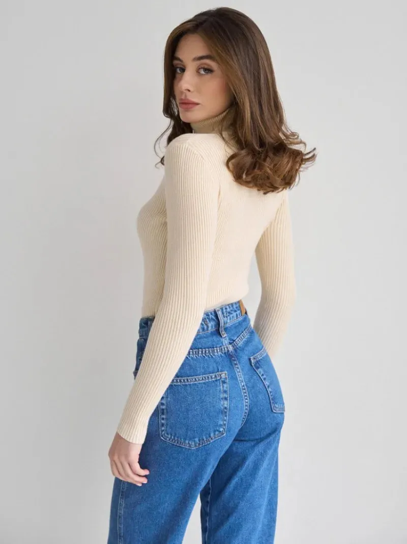 Slimline Turtleneck Knitted Top