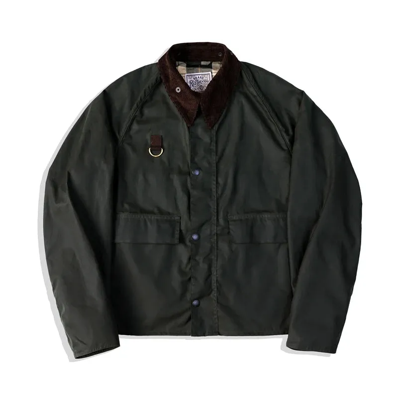 Spey Wax Jacket Fly Fishing Cropped Coat - Sage Green