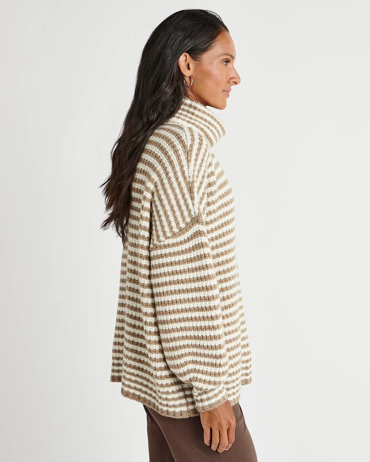 Splendid x Cella Jane Cashblend Striped Turtleneck Sweater