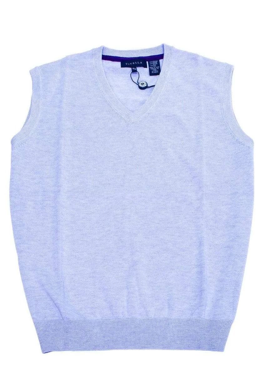 Stay Fashionable with our Cotton Blend V-Neck Pull Over Sweater Vest - Available in 8 Stunning Colors