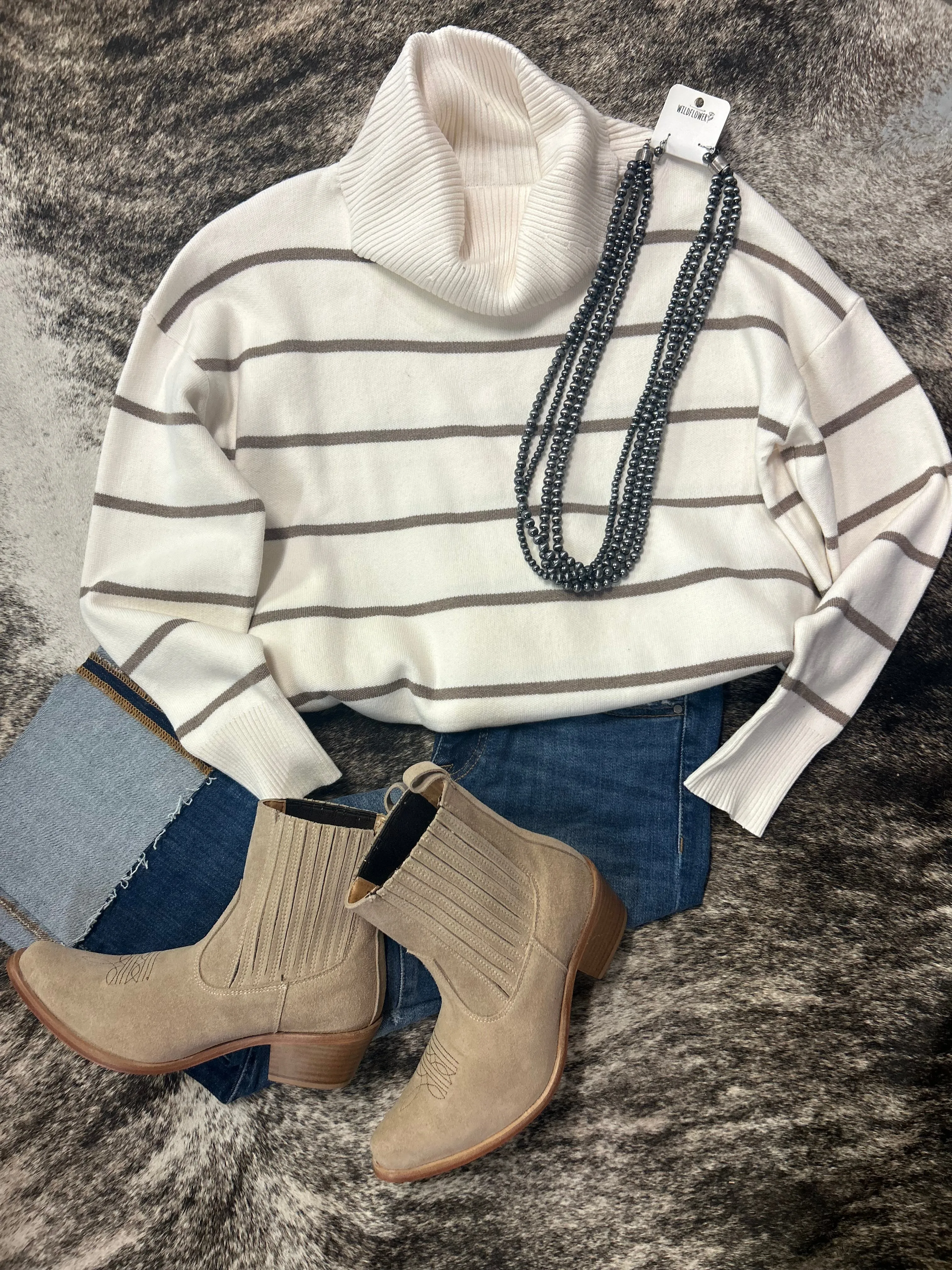 Striped Turtleneck Sweater