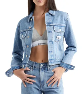 Sustainable Cropped 90S Denim Jacket Blue