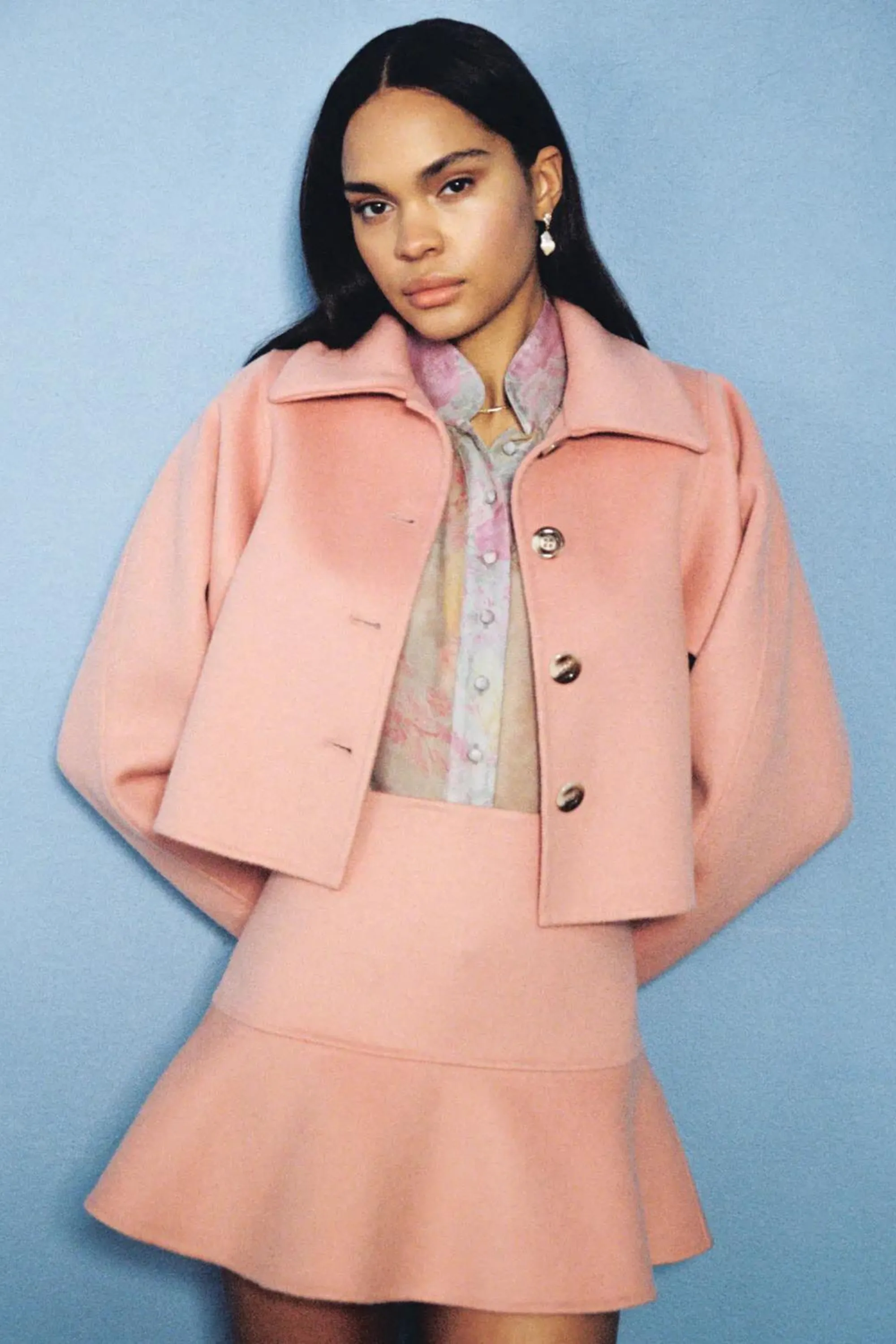 Tailored Cropped Jacket Dusty Pink