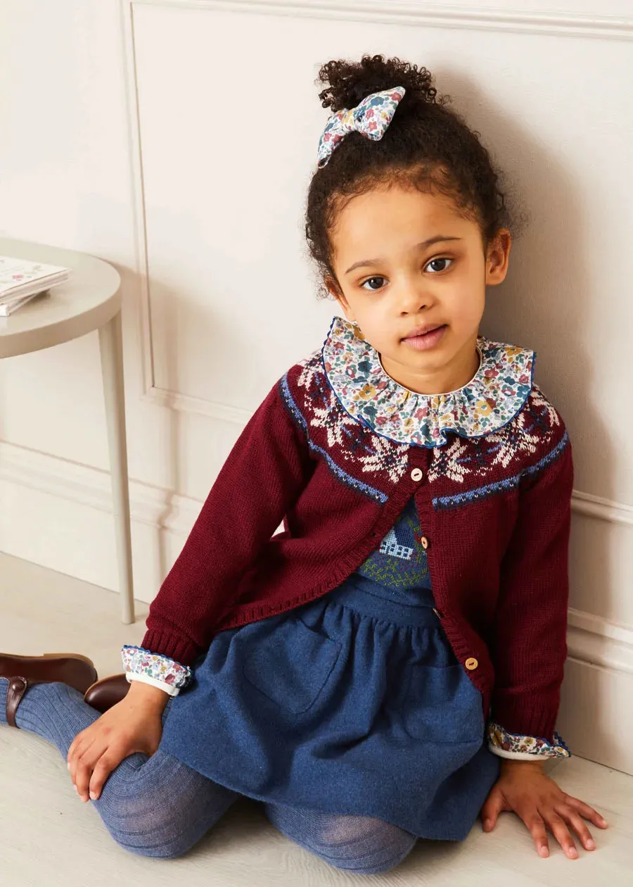 The Blue Wool Embroidered Skirt Baby Girl Look